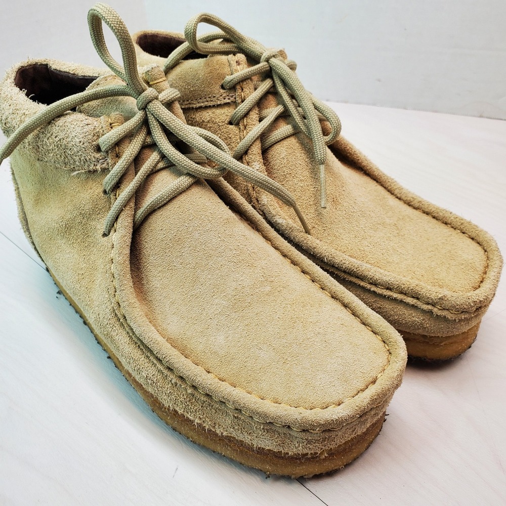 Chippewa Suede Leather Wallabee Boots Mens Tan 8 1/2 W Lace‎ Up Made in Mexico - Picture 5 of 15